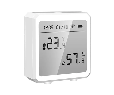 Бездротовий Wi-Fi датчик температури і вологості Tuya Humidity Sensor mir-te 200, Білий