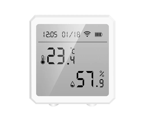 Бездротовий Wi-Fi датчик температури і вологості Tuya Humidity Sensor mir-te200, Білий