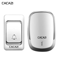 Дверной беспроводной звонок полностью на батарейках Cacazi VS silver, Серебристый