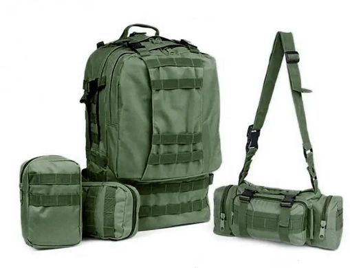 Рюкзак тактический, военный MT50, 50 л. с подсумками и MOLLE Green, Зелёный