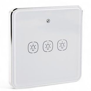 Розумний сенсорний вимикач Tervix Pro Line ZigBee Touch Switch (3 клавіші), без нуля, Білий
