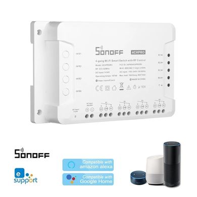 Wi-Fi выключатель Sonoff 4CH Pro R3 сухой контакт, Белый