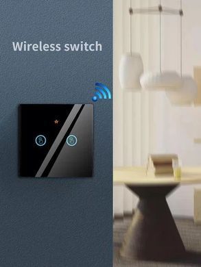 Беспроводной выключатель с реле Smartul WHC02-B-TH 2 канал Black
