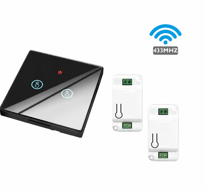 Беспроводной выключатель с реле Smartul WHC02-B-TH 2 канал Black