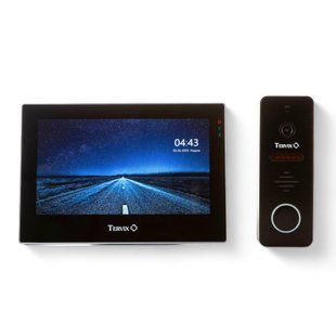 Комплект відеодомофона WiFi + Ethernet Tervix Pro Line Smart Video Door Phone System, Черный