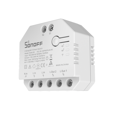 Wi-Fi реле Sonoff Dual R3 2 канали DIY з моніторингом, Білий