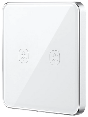 Умная сенсорная кнопка-выключатель Tervix Pro Line ZigBee Touch Switch (2 клавиши) на батаре., Белый