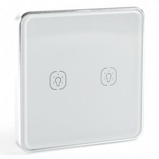 Розумна сенсорна кнопка-вимикач Tervix Pro Line ZigBee Touch Switch (2 клавіші), на батарейках, Білий