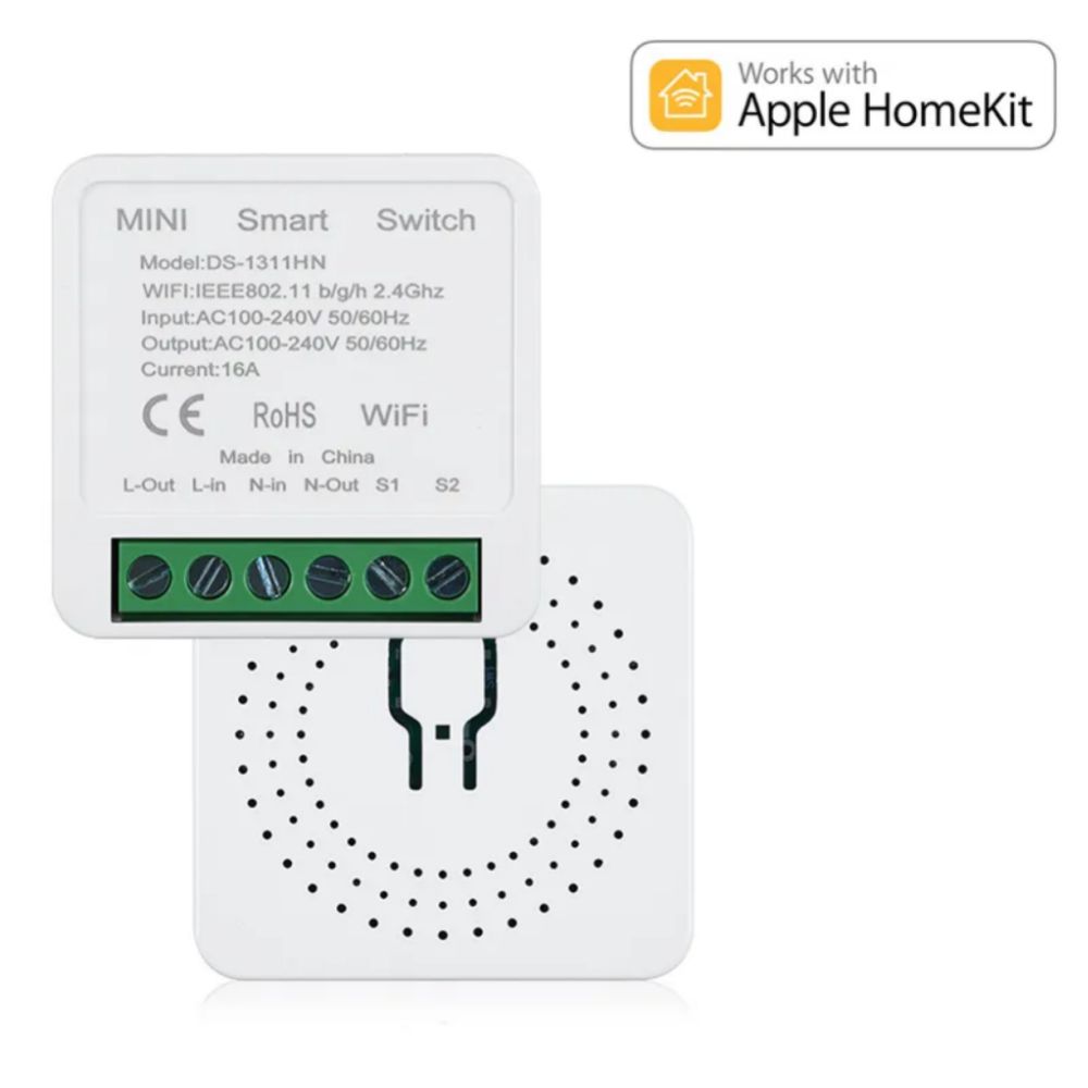 Умное реле Wi-Fi mini switch Homekit 16A - HomeSmart — интернет-магазин