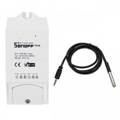 Wi-Fi вимикач Sonoff TH 10 з датчиком температури DS18820, Білий
