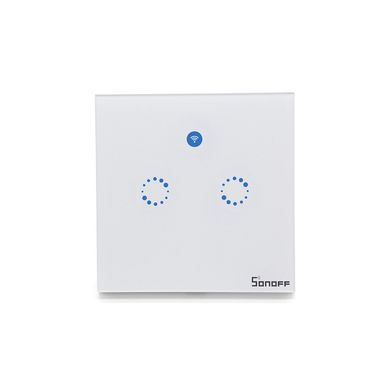 Сенсорний вимикач Sonoff TX T1 два канали, Білий