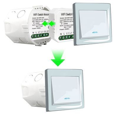 Розумний вимикач Tervix Pro Line WiFi Switch (1 клавіша/розетка), Білий