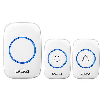 Дверний бездротової дзвінок Cacazi F12 з двома кнопками виклику. white дальність 300 м / водонепроникний, Білий