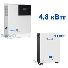 Система автономного живлення Tervix BANKA 4,8 кВтг - інвертор 5кВ + акумулятор 48В 100 Аг, Бежевий
