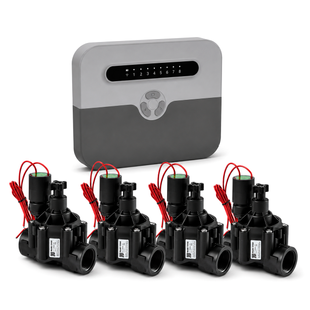Комплект для автоматичного поливу Tervix Pro Line WiFi (WiFi контролер + 4 клапани DN20), Білий
