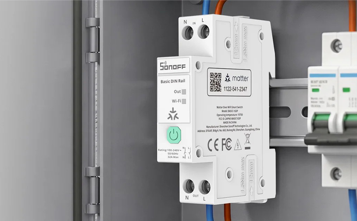 Розумне реле SONOFF BASIC-1GSP монтаж на DIN-рейку